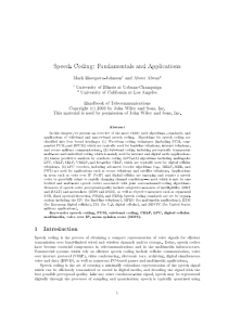 Speech Coding Fundamentals and Applications
