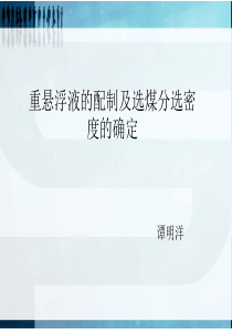 重悬浮液的配制方法以及选煤分选密度的确定