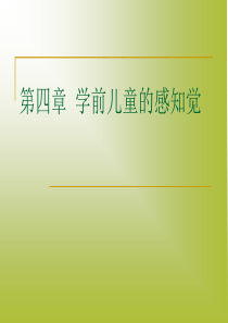 学前儿童的感知觉