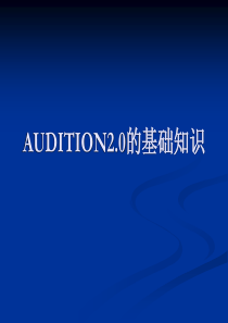 音频PPT auditon 基本知识