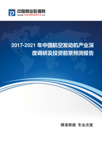 2017-2021年中国航空发动机产业发展与供需预测