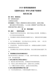 人教版七年级下道法教材知识点汇编