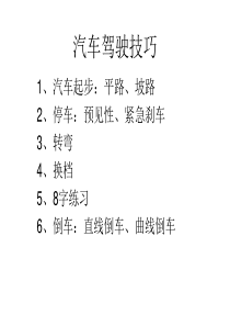 61汽车驾驶技巧
