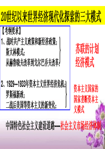 讲课20世纪以来世界经济现代化探索的三大模式专题