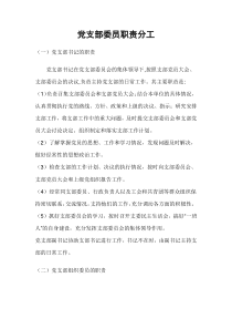 党支部委员职责分工