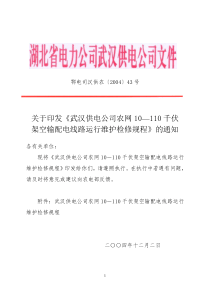 10kv-110kv架空输配电线路运行检修维护规程