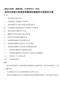医疗深圳东部假日海景家园暨国际健康养生园策划方案