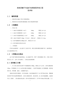 洛南县XXX金矿地质勘探井巷工程技术标