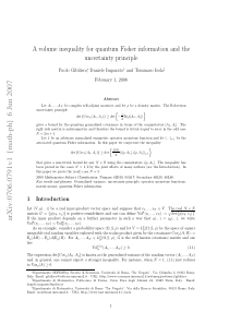A volume inequality for quantum Fisher information