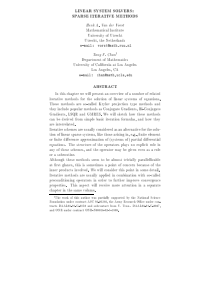 Linear system solvers Sparse iterative methods