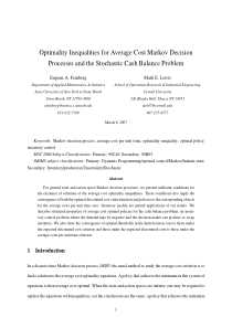 Optimality inequalities for average cost Markov de