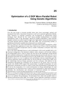 Optimization of a 2 DOF Micro Parallel Robot Using