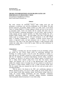 THE RELATIONSHIP BETWEEN ONLINE READING RATES AND 