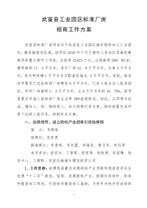 武宣县工业园区标准厂房招商工作方案