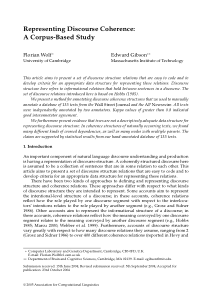 Representing discourse coherence A corpus-based an