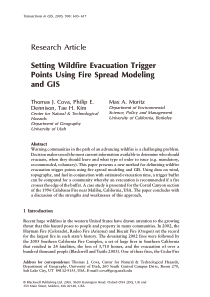 Research Article Setting Wildfire Evacuation Trigg