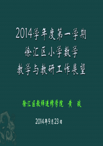 徐汇区小学数学教学与教研工作展望140923