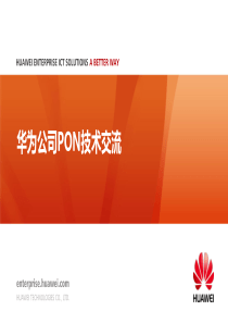 华为公司PON技术交流