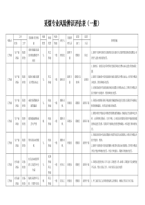 煤矿采煤专业风险评估表