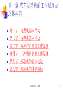 第一章：汽车发动机的工作原理及总体构造