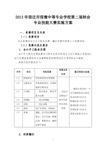 财会专业技能大赛方案