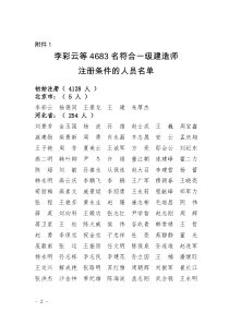 李彩云等4683名符合一级建造师注册条件的人员名单