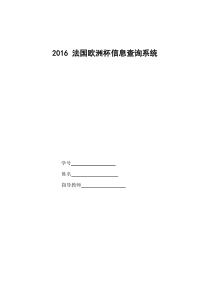 2016 法国欧洲杯信息查询系统