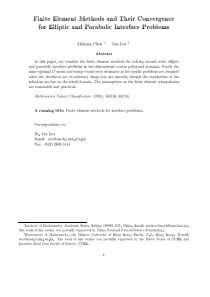 Finite element methods and their convergence for e