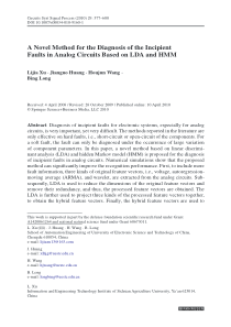 A Novel Method for the Diagnosis of the Incipient 