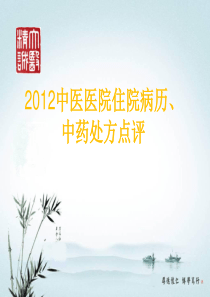 2中医院住院病历点评