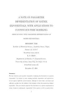 A NOTE ON PARAMETER DIFFERENTIATION OF MATRIX EXPO
