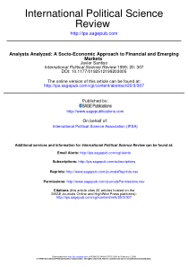 Analysts Analyzed a socio-economic approach to fin