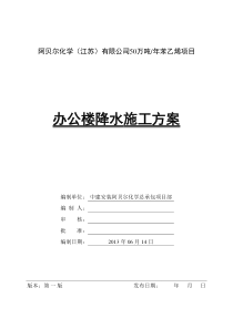 专业施工方案目录、排版等编制要求