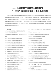 课题分类及选题指引-智慧教育智慧校园