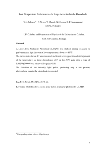 Low Temperature Performance of a Large Area Avalan