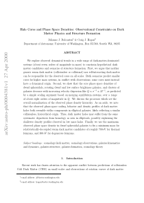Halo Cores and Phase Space Densities Observational