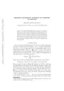 Realizing Enveloping Algebras via Varieties of Mod