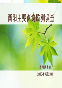 酉阳主要畜禽监测调查