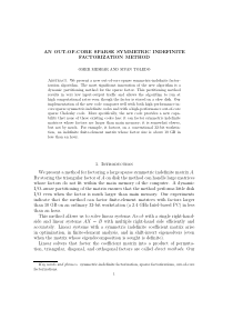 AN OUT-OF-CORE SPARSE SYMMETRIC INDEFINITE FACTORI