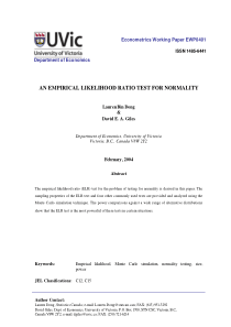 AN EMPIRICAL LIKELIHOOD RATIO TEST FOR NORMALITY