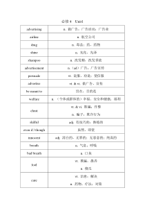 牛津英语必修4单词汇总