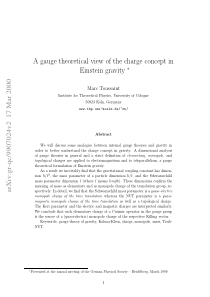 A gauge theoretical view of the charge concept in 