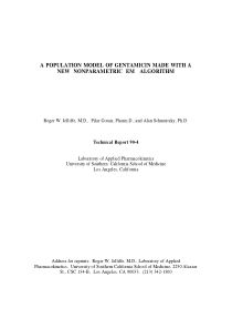 A POPULATION MODEL OF GENTAMICIN MADE WITH A NEW