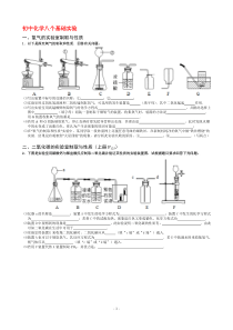 III.初中化学八个基础实验(八个必考一个)【中考化学专题复习】