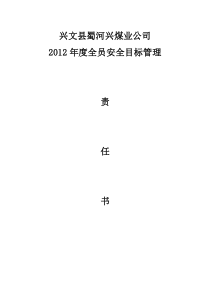 蜀河兴煤业公司各部门安全目标责任书(改)
