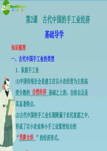 高中历史 专题1 第2课 古代中国的手工业经济精美课件 人民版必修2