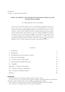 To appear in Journal of Algebraic Geometry CHOW QU