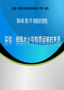 《实验：细胞大小与物质运输的关系》