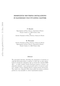 Dissipative neutrino oscillations in randomly fluc