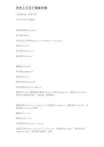 历史上已灭亡国家列表